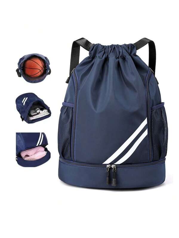SEYATULLH Sports Backpack With Drawstring Pocket, Zipper Closure, Large Capacity, Wet And Dry Separation Design, Outdoor Yoga Fitness Bag