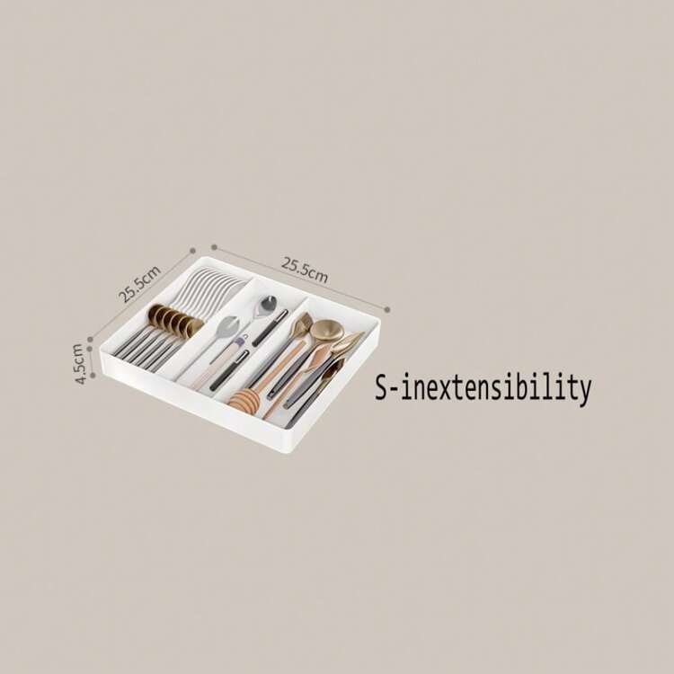 Bandeja organizadora de cajones expandible, soporte para cubiertos de cocina con compartimentos, estante de almacenamiento para cucharas, tenedores y cuchillos, adecuado para decoración de otoño, decoración navideña, decoración de habitaciones, decoración del hogar, decoración de dormitorios, viajes soleados, refrigeración - Multicolor - Ver 14