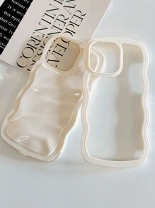 淡粉色二合一纯色波浪纹防摔保护套兼容IPhone15 ProMax 15Pro 15plus 14Promax 14Pro 14plus 13Promax 13Pro 12 11 XR苹果手机壳 - 粉色 - 查看 9