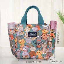 meetself 1pc Large Capacity Insulated Lunch Bag, Waterproof Portable Thermal Meal Tote For Outdoor Back To School Lunch Box Lunch Bag Back To School Supplies Bento Box Lunchbag Home Essentials Lunch Kit Cooler Box Lunchbox Bag Woman Lunch Box Bag For Women Ladies Bag For School School Accessories School Stuff - Multicolor - View 4
