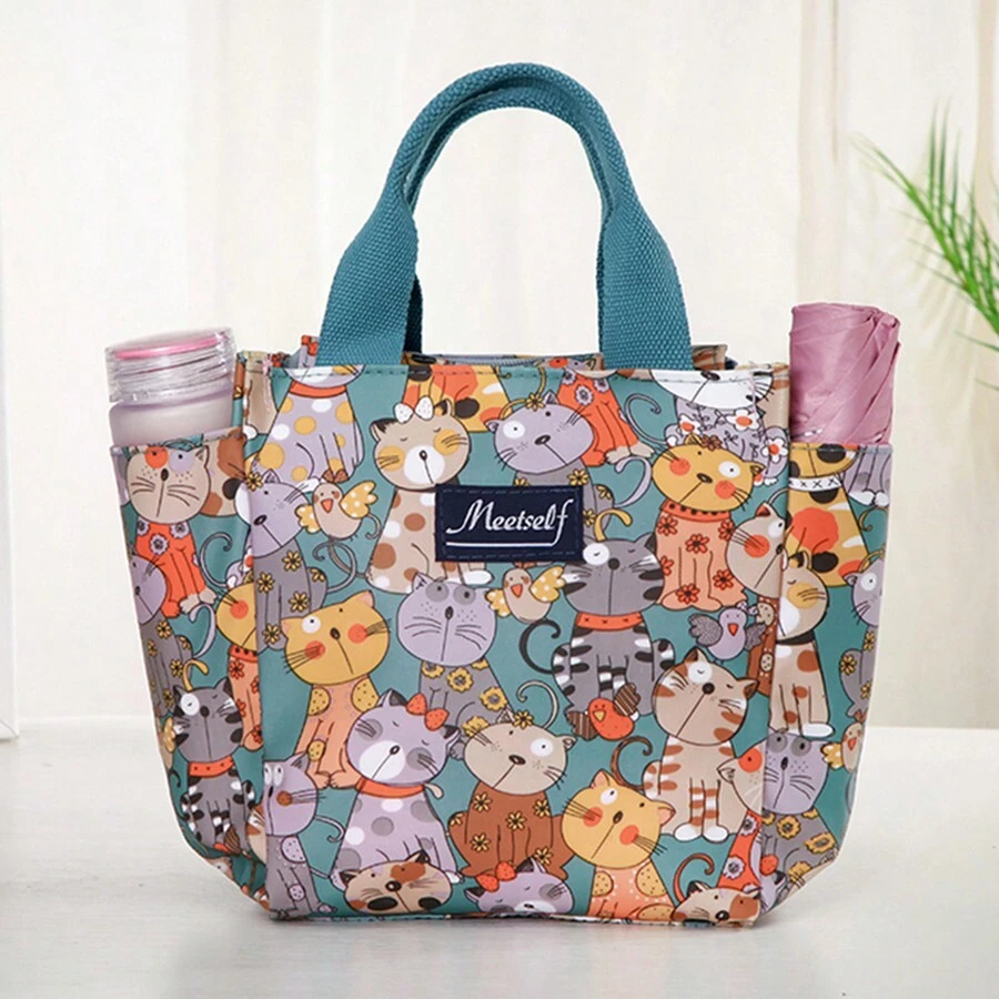 meetself 1pc Large Capacity Insulated Lunch Bag, Waterproof Portable Thermal Meal Tote For Outdoor Back To School Lunch Box Lunch Bag Back To School Supplies Bento Box Lunchbag Home Essentials Lunch Kit Cooler Box Lunchbox Bag Woman Lunch Box Bag For Women Ladies Bag For School School Accessories School Stuff - Multicolor - View 1