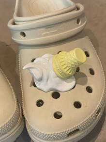 1pc Extra Large Funny "Spilled Ice Cream" Decorative Shoe Charm - Multicolor - View 2