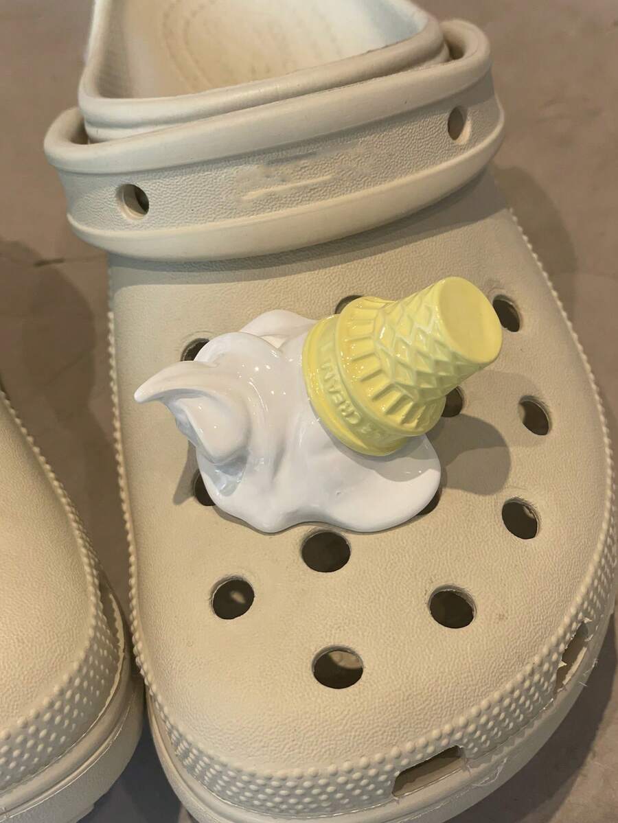 1pc Extra Large Funny "Spilled Ice Cream" Decorative Shoe Charm