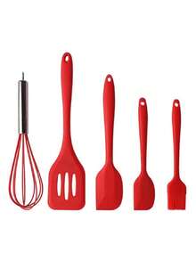 5 Pcs Silicone Spatula,Non-Stick Silicone Kitchen Cooking Utensils Rubber Spatula Set, Kitchen Spatula Cookware Utensils, Heat Resistant Silicone Kitchen Gadgets - Multicolor - View 12