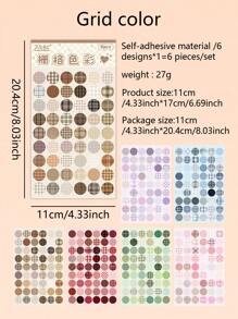6 件卡通 0.63 英寸圆形标签贴纸彩色系列美术用品非常适合日记、剪贴簿、相册、手册、拼贴画、教室装饰 - 彩色 - 查看 15