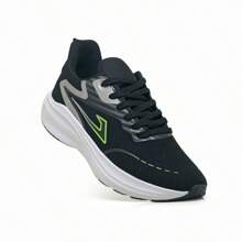 Tenis Masculino Tamanho Especial Número Grande Esportivo 43 ao 48 - Preto/Verde - Visão 7