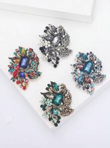 1Pc Fashionable And Luxurious Crystal Glass Brooch Suitable For Daily Wear By Women