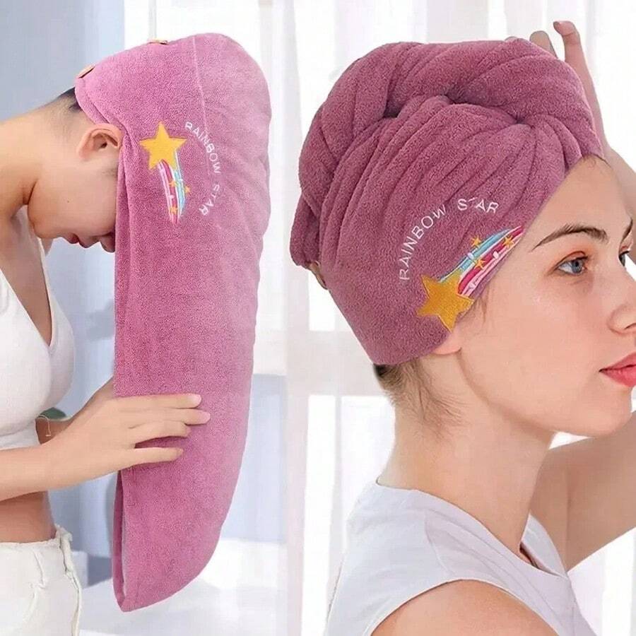 Women Soft Microfiber Towels Shower Cap Towel Bath Hats For Women Dry Hair Cap Quick Drying Soft For Lady Turban Head Girl Towel - Multicolor - View 1
