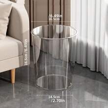 透明垃圾桶适用于家庭、厨房、办公室、卧室、浴室多用途储物桶 - 無色 - 查看 2