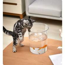 透明垃圾桶适用于家庭、厨房、办公室、卧室、浴室多用途储物桶 - 無色 - 查看 3