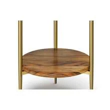 Simpli Home Wagner Round Marble And Wood Side Table - 彩色 - 查看 6