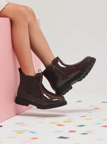 Girls Ankle Boots Pink Chelsea Bow Side Zipper Little Kid/Big Kid Fashion Boots Winter - Brown - View 3
