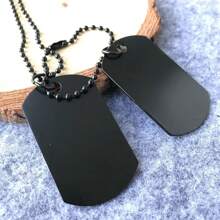 1pc Fashion Popular Zinc Alloy Polished Military Dog Tag Chain Necklace, Suitable For Men Hiphop Casual Style, Gift For Boyfriend - Military Brand Necklace - View 8