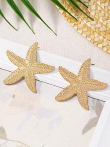 1 Par Fashionable Oceano Elemento Estrela Do Mar Orelha Studs & Brincos Para Atividades Ao Ar Livre , Festas E Turismo