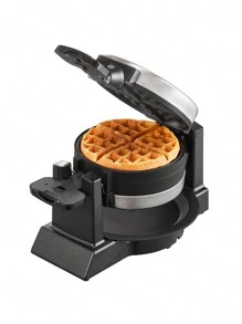 Classic Waffle Iron, Double Belgian Waffle Maker 180°Flip, 1400W Waffle Iron 8 Slices, Rotating & Nonstick Plates With Removable Drip Tray, Cool Touch Handles, Stainless Steel (8 Slices) - màu đen - Xem 1