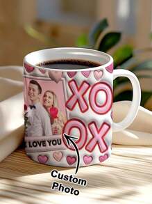1 件定制照片马克杯、定制 11 盎司带照片的咖啡杯、定制 3D 充气效果印刷马克杯、定制咖啡杯、个性化照片马克杯、个性化马克杯、送给情侣和恋人的温馨礼物、可爱的礼物、乔迁礼物、结婚礼物，非常适合情人节、母亲节、父亲节、生日或周年纪念日、婚礼、情侣礼物，送给妻子、丈夫、女朋友、男朋友的最佳礼物，送给她/他的礼物 - XOOX - 查看 1