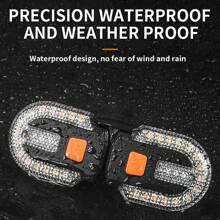 1pc USB Rechargeable Wireless Remote Control Bicycle Turn Signal Tail Light, Detachable Mountain Bike Night Riding Taillight - Black - View 8