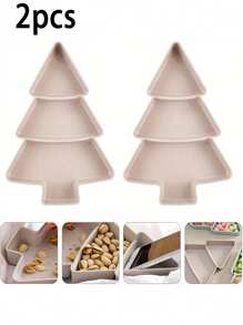 1/2/4pcs圣诞树托盘，糖果盘，水果盘，圣诞树拼盘，分隔水果盘，家用塑料水果盘，便携式小吃托盘，客厅卡通小吃坚果托盘，坚果盘，下午茶托盘，糖果小吃沙拉甜点坚果盘，可用作糖果拼盘，饼干盘，水果盘，坚果盘，圣诞小吃托盘，糕点托盘，适用于餐厅，聚会，厨房，家庭，办公室，派对，圣诞装饰，节日展示和圣诞礼物的理想选择居家装饰 - 彩色 - 查看 21