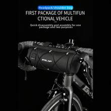 1pc Large Capacity Waterproof Cycling Backpack, Mountain Bike Saddlebag, Rear Pannier, Seat Post Bag, Front Handlebar Pack, Bike Accessory Storage Bag - Black - View 19