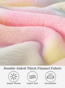 1 Pcs Wearable Blanket Sweatshirt Gifts For Women And Men, Warm And Cozy Giant Blanket Hoodie, Thick Flannel Blanket With Sleeves And Giant Pocket - 彩色 - 查看 4