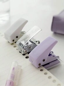 Cute Compact Single Hole Puncher, Fresh Round Loose-Leaf Notebook Hole Punching Tool, Single/Random Sent,Back To School,School Supplies