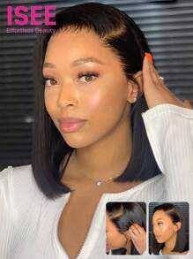 ISEE Tóc giả HAIR Wear Go 6x4 kiểu bob thẳng, màu tự nhiên, độ dày 180%, chiều dài 10-14 inch, đã được tỉa sẵn, đường chân tóc tự nhiên, mềm mượt, phù hợp sử dụng hàng ngày, dễ dàng cho người mới bắt đầu. - SNatural - Xem 3