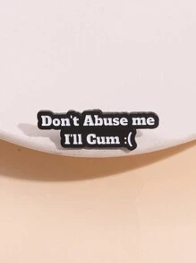 QIHOO 1 件装不要虐待我我会珐琅夹定制悲伤胸针翻转颈徽趣味珠宝礼物送给朋友 - 黑色 - 查看 7