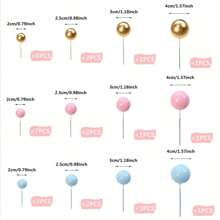 32 pièces Boules de décoration de gâteau, lot de sélection de gâteau à boule, boules de perle colorées pour décoration de gâteau, inserts pour cupcakes, décoration de gâteau pour thème de fête d'anniversaire, cadeau de mariage, décoration de gâteau