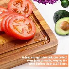 1pc Wooden Pizza Board With Acacia Wood Round Chopping Block And Handle, Suitable For Kitchen Decoration Board. Flipable --- One Side For Cutting Vegetables, The Other For Serving Or Entertaining, To Hold Pizza, Cookies, Bread, Cheese And Meat. It Is A Gift For Parents, Neighbors, Weddings, Thanksgiving, Christmas, Housewarming, Birthdays, Mother's Day And Father's Day. - Acacia Wood Cutting Board - View 5