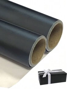 Papier cadeau en métal noir mat, papier de couleur unie, parfait pour mariage, Saint-Valentin, anniversaire, bouquet DIY, Noël, Saint-Valentin