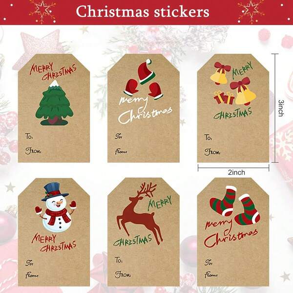 TYFYO 180 Pcs 3*2 Inches Christmas Decoration Gift Sealing Stickers