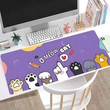 FoBianJie Tấm lót chuột hình chú mèo cưng dễ thương Tấm lót chuột để bàn 31,5 X 11,8in cho bàn phím, Tấm lót chuột trò chơi 3D cho phòng khách phòng ngủ, Trang trí nhà cho người chơi trò chơi, Tấm lót chuột quà tặng có đế cao su chống trượt, Tấm lót chuột Bàn phím cho chuột - Chân mèo dễ thương - Xem 5