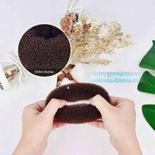 1个甜甜圈形状海绵发圈，大号环形美发工具，发饰，甜甜圈发髻制作器，芭蕾舞发髻制作器，弹性卷发器DIY按扣发圈，甜甜圈发髻制作器泡沫发圈，马尾发圈发饰，女士/女孩美发工具，甜甜圈发髻制作器，简易发髻制作器，礼物，旅行，女士礼物，美发产品，圣诞节礼物 - 彩色 - 查看 4