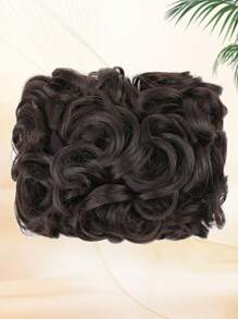 Short Messy Curly Dish Hair Bun Extension Easy Stretch Hair Combs Clip In Ponytail Extension Scrunchie Chignon Tray Ponytail Hairpieces For Women Girls Daily Party Wedding