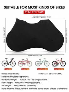1pc WEST BIKING Bicycle Full Cover Dustproof Protector For Mountain/Road Bikes - Multicolor - View 3