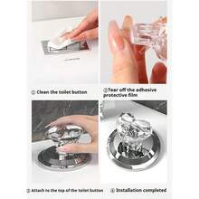 1pc 爱心马桶按压器 马桶水箱按键助手 创意彩色心形按钮冲水工具 美甲便捷辅助冲水工具 家居钻石摆件 - 彩色 - 查看 5