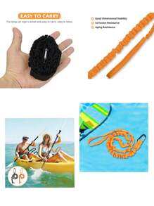 1PC  Kayak Paddle Rope, Paddle Anti-Lost Rope, Assault Boat Foot Rope, Canoe Rope, Cruise Ship Universal - Multicolor - View 2