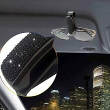 1pc Bling Rhinestone Car Sun Visor Clip, Glasses Card Holder, Car Interior Sunglasses Clip