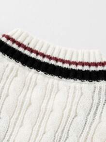 Men's Warm And Versatile Fashion Sweater - White - View 7