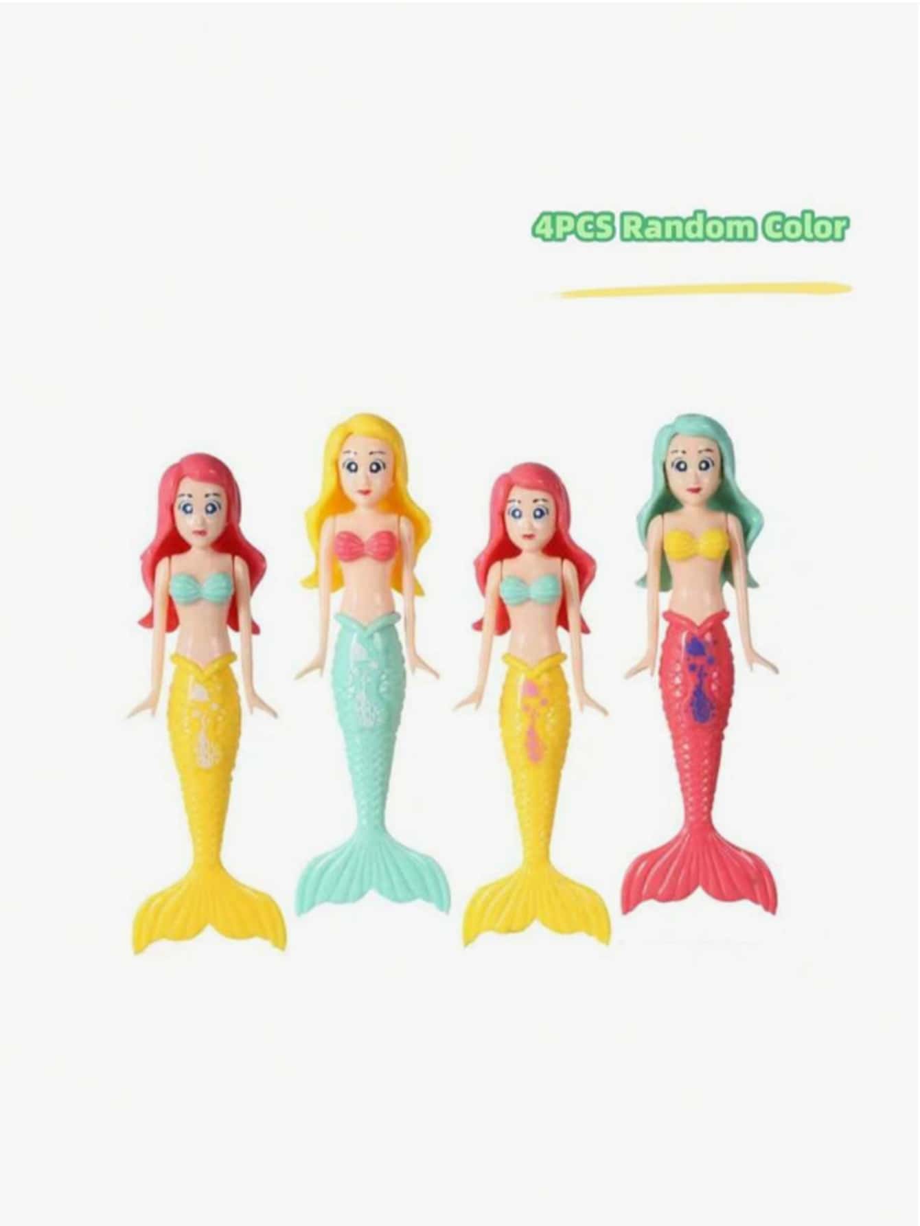 4 件随机颜色潜水美人鱼玩具，可用作生日礼物、泳池、海滩、浴室和派对[1 件和 2 件款式随机][2 种款式，随机]让您在购买儿童洗澡玩具、玩具海滩、潜水玩具、儿童沐浴炸弹、户外游戏屋、生日、洗澡玩具架、儿童浴室装饰、洗澡玩具网、儿童沐浴炸弹、无孔洗澡玩具、玩具洗澡、沐浴炸弹套装、Tonie、Ahs、洗澡玩具、沙滩玩具、泳池玩具时感觉自己打开了一个盲盒 - 彩色 - 查看 1