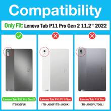 Funda compatible con Tab P11 2da generación (modelos 2023 TB350FU/TB350XU, 11,5 pulgadas), Funda para Tab P11 Pro Gen 2 (2022 - modelo TB-132FU/TB-139FC), Funda para Tab M8 4ta generación (2024/2023 modelos TB301XU/TB-300FU), Funda para Tab M10 Plus (10,6 pulgadas, 3ra generación 2022, TB-125F/TB-128F), Funda para Tab M11 (2024, TB-330FU). A prueba de golpes, resistente, con soporte, correa para la mano, correa para el hombro y rotación de 360 grados - Negro - Negro - Ver 6