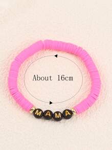 Customized Elegant Pink Beaded Bracelet With Random Mixed Colors, Stackable, Personalized With Letters, Name, Slogan, Album, Concert, Suitable For Daily Wear For Women