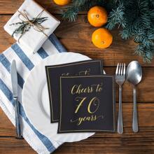 Birthday Party Supplies Cocktail Napkins, Disposable Black Gold Party Paper Napkins,  Anniversary Birthday Beverage Napkins For Birthday Party Decorations - Black Gold - View 10