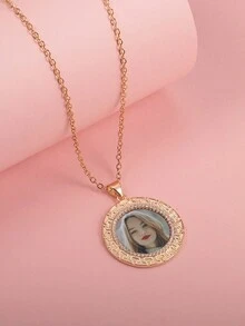 定制 3D 宝石镶嵌花卉图案彩色照片吊坠项链，情人节、生日、周年纪念日、圣诞节赠送亲朋好友的个性化礼物 - 款式1 - 查看 5