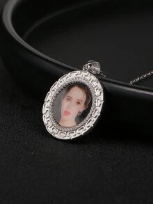 定制 3D 宝石镶嵌花卉图案彩色照片吊坠项链，情人节、生日、周年纪念日、圣诞节赠送亲朋好友的个性化礼物 - 款式1 - 查看 7