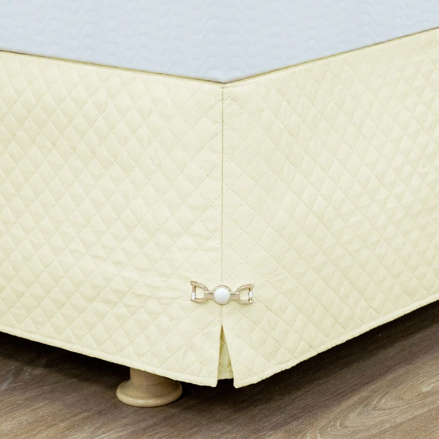 Bed Skirt For CASAL Box Spring Bed With Ultrasonic Quilted Pendants - Rượu sâm banh - Xem 1