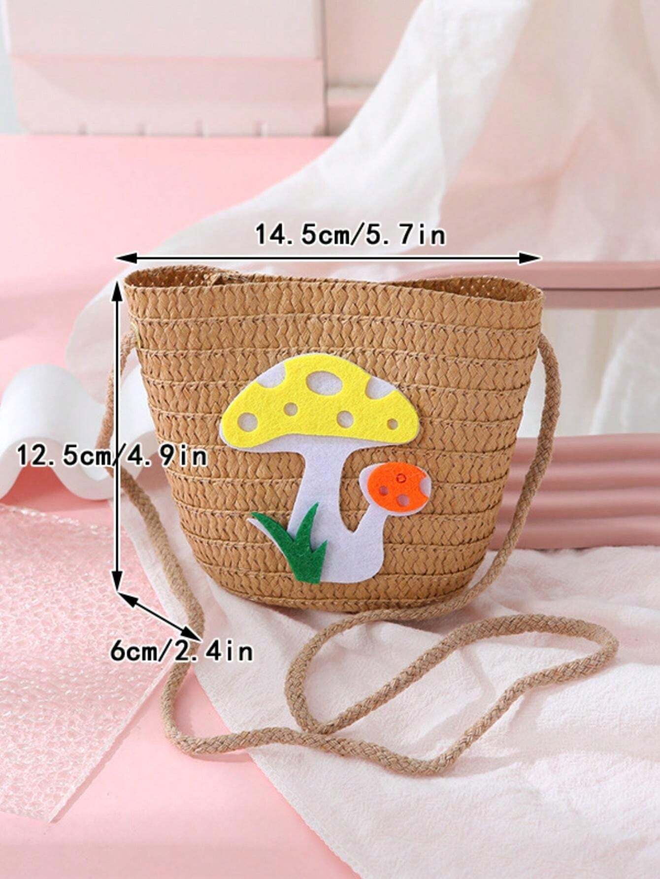 Sac Bandoulière Paille Tournesol Pour Fille – 12x14x5 Cm, Léger, Idéal Plage, Vacances, Cadeau été