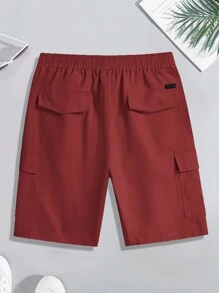 Classic Cargo Shorts For Men, Casual Multi-Pocket Waist Drawstring Cargo Shorts, Suitable For Outdoor Wear In Summer