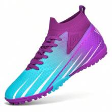 1 双男女通用钉鞋训练鞋，适合户外人造草坪、硬质室内训练场，专业足球/足球草皮鞋，系带，防滑橡胶鞋底 - 紫月 - 查看 12