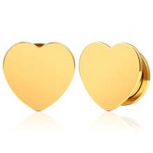 2 pièces bouchons d'oreilles élégants en forme de cœur, tunnels et écarteurs en acier inoxydable 316L. Expanseurs d'oreilles pour mariage, bijoux de piercing pour le corps. Cadeau pour la Saint-Valentin, la mère, la fête des mères.